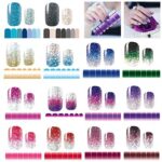 Sheets Nail Stickers Glitter Gradient Color Shine