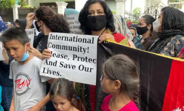अफगान शरणार्थियों का भारत में प्रदर्शन